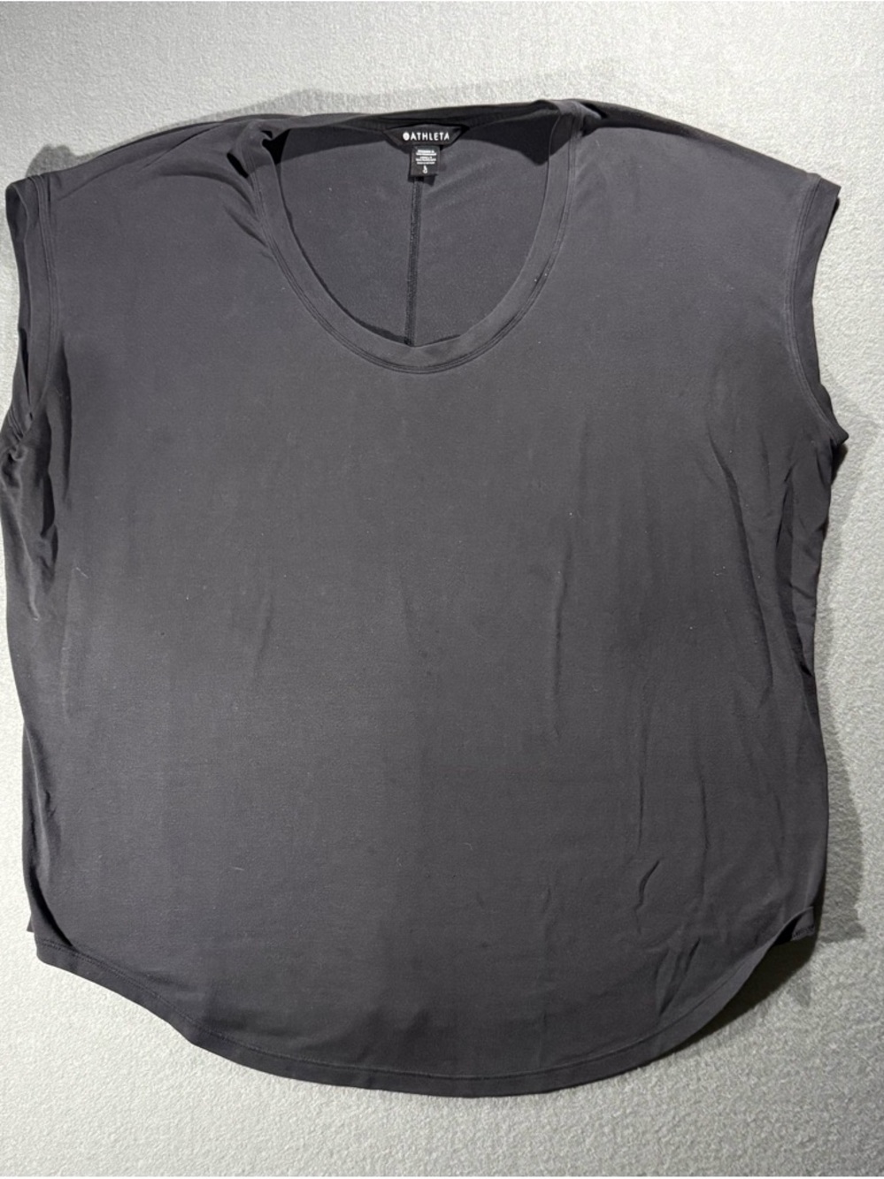 Athleta Black Scoop Neck Cap-Sleeve Tank